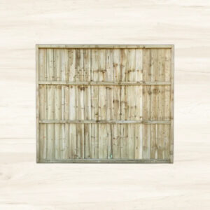Green Pressure treated heavy duty close board fence panels (fully framed)